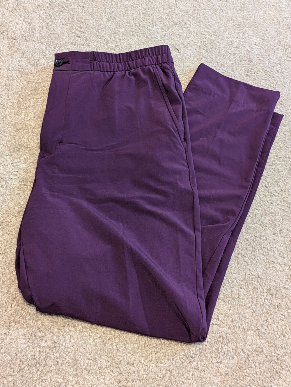 Banana Republic AirStretch Ankle Pants, Plum/Eggplant Purple, Size M